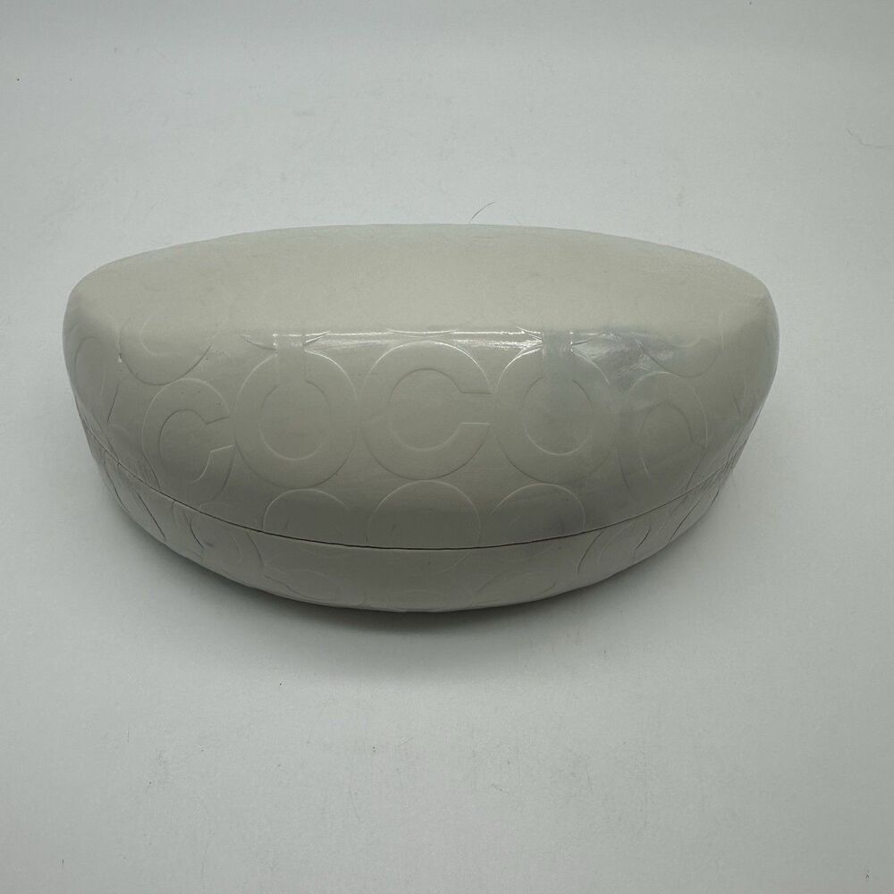 Coach Original White Logo Hard Sunglass Case Holder Sunglasses Microfiber Cloth